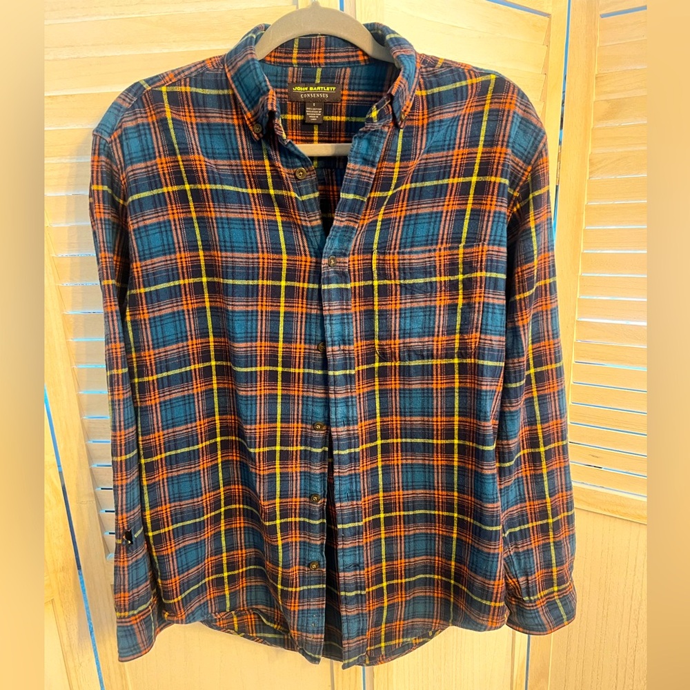 John Bartlett Consensus plaid long sleeve button down Mens Small